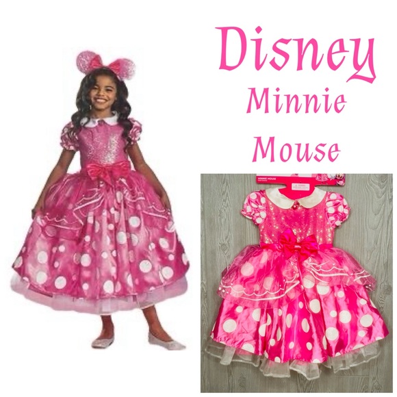 Disguise Disney Minnie Mouse Pink Child Kids Halloween Costume Dress med  7/8 kid